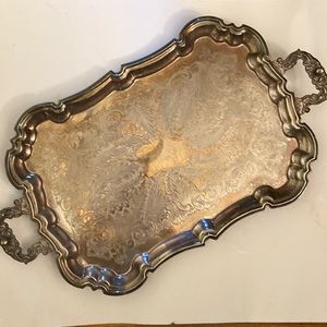 Kent Silversmith’s Fine Vintage Silverplate Footed Tray